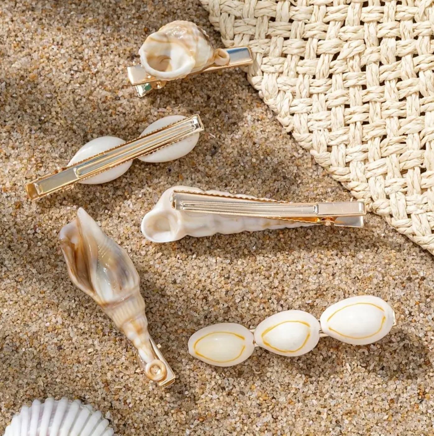 Shell hair clips 🐚